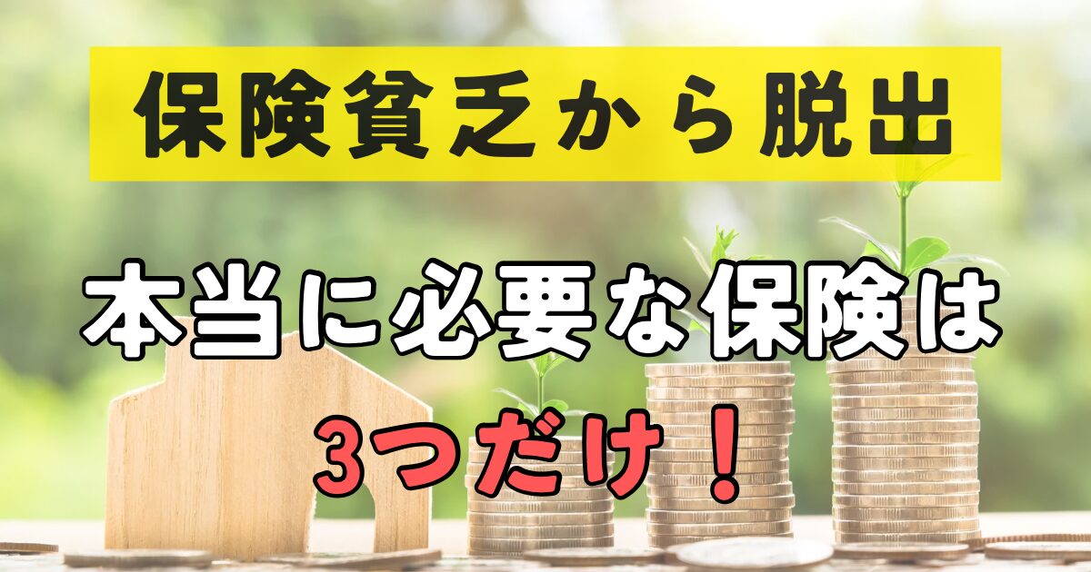 保険貧乏から脱出、本当に必要な保険は３つだけ！